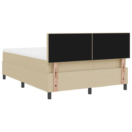 Box Spring Bed With Mattress & Led Light Green Grey 140X200 Cm Corduroy Fabric
