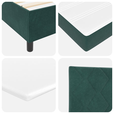 Box Spring Bed With Mattress & Bench Dark Green 80X200 Cm Velvet