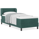 Box Spring Bed With Mattress Dark Green 80X200 Cm Velvet