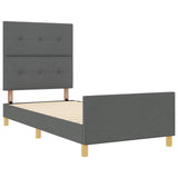 Bed Frame Dark Grey 100X200 Cm Fabric