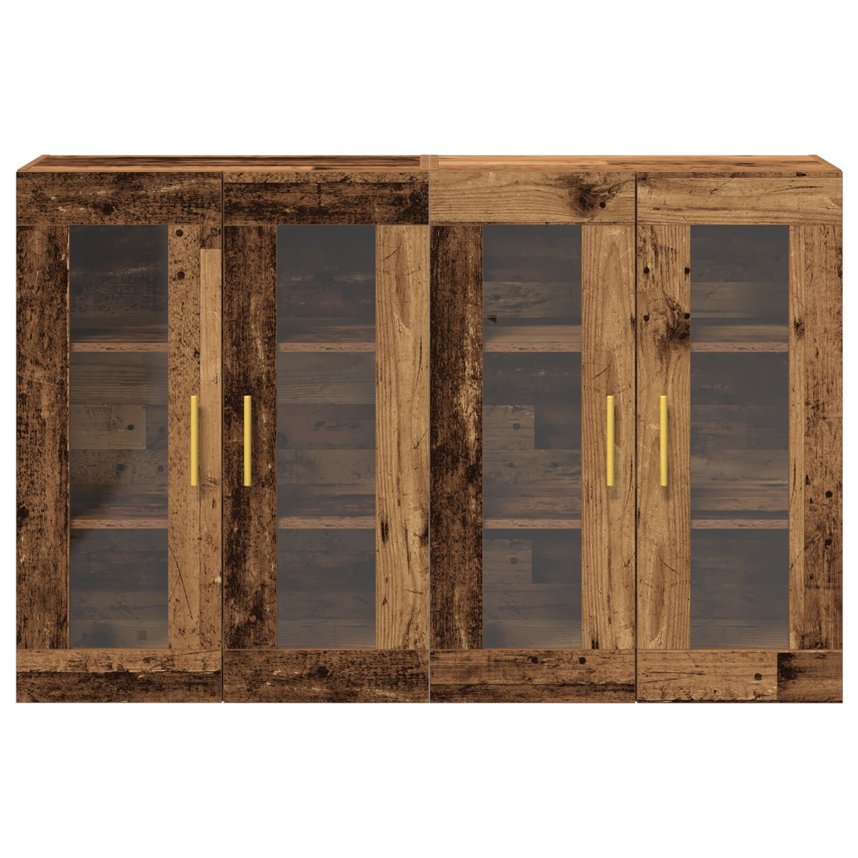 Wall Mounted Cabinets 2 Pcs Old Wood 69,5X34X90 Cm Engineered Wood
