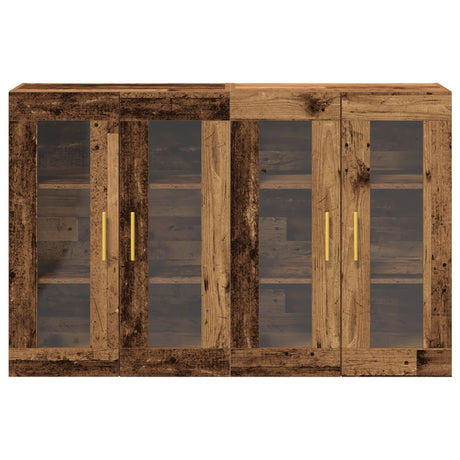 Wall Mounted Cabinets 2 Pcs Old Wood 69,5X34X90 Cm Engineered Wood