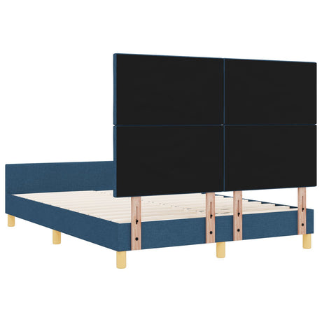 Bed Frame Blue 140X190 Cm Fabric