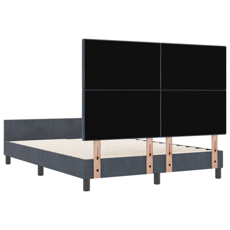 Bed Frame Dark Grey 160X200 Cm Velvet