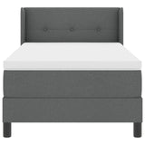 Box Spring Bed With Mattress Dark Grey 80X200 Cm Fabric,  Headboard Button Tufted Dark Grey 80 Cm Fabric