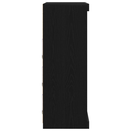 Sideboard With Led Lights Black Oak 41X37X100 Cm