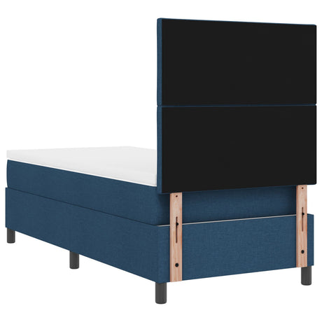 Box Spring Bed With Mattress & Led Blue 100X200 Cm Fabric