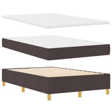Box Spring Bed With Mattress & Led Dark Brown 120X190 Cm Fabric