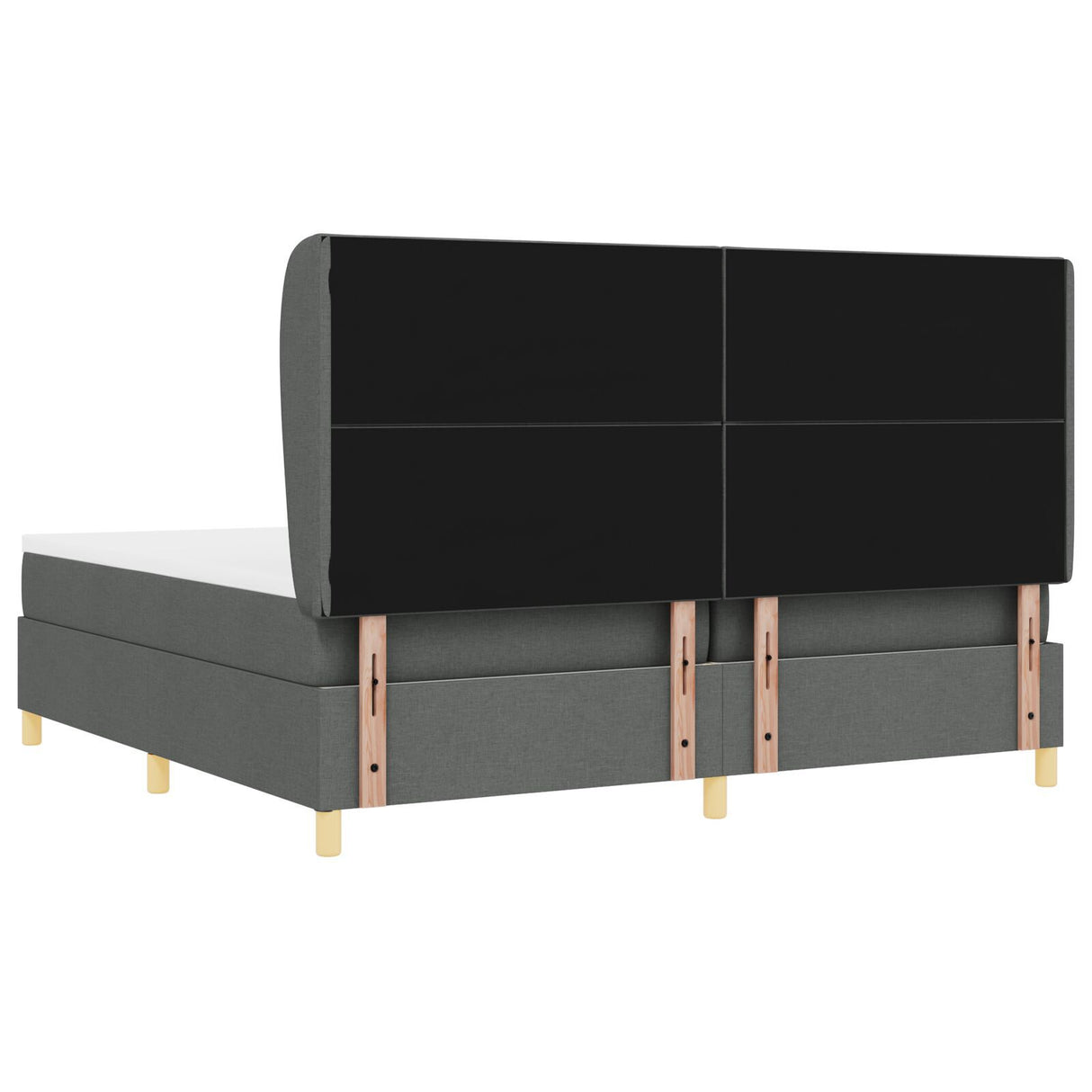 Box Spring Bed With Mattress Dark Grey 200X200 Cm Fabric