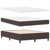 Box Spring Bed With Mattress & Led Dark Brown 140X200 Cm Fabric
