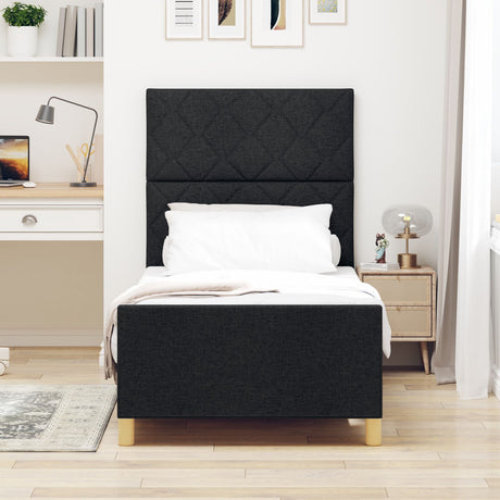 Bed Frame Black 90X200 Cm Fabric