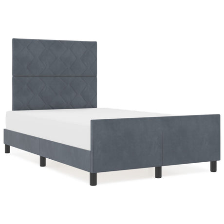 Bed Frame Dark Grey 120X200 Cm Velvet