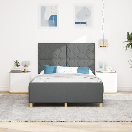 Dark Grey Bed Frame 140X190 Cm Fabric