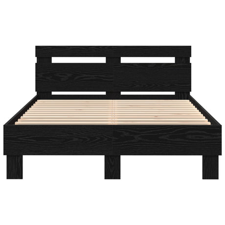 Solid Bed Frame Black Oak Solid Wood 120 X 200 Cm Durable