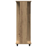 Wardrobe With Wheels Artisan Oak 102X38X110 Cm Engineered Wood