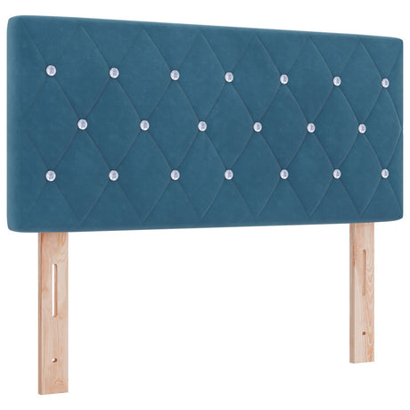 Box Spring Bed With Mattress Dark Blue 90X200 Cm Velvet