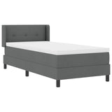 Box Spring Bed With Mattress Dark Grey 80X200 Cm Fabric,  Headboard Button Tufted Dark Grey 80 Cm Fabric