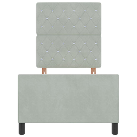 Light Grey Velvet Bed Frame 80X200 Cm