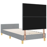 Bed Frame Light Grey 100X200 Cm Fabric