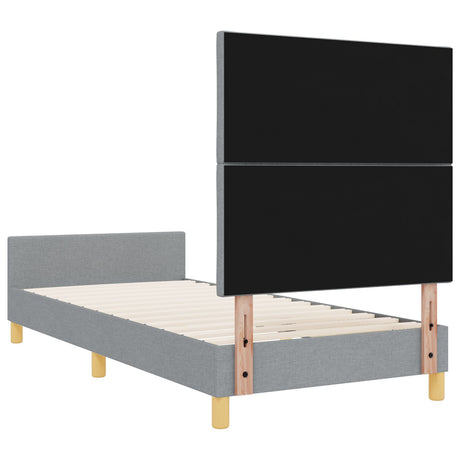 Bed Frame Light Grey 100X200 Cm Fabric