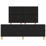 Black Fabric Bed Frame 140X190 Cm
