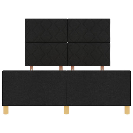 Black Fabric Bed Frame 140X190 Cm