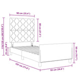 Bed Frame In Light Grey, 90X190 Cm, Made Of Fabric