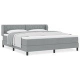 Box Spring Bed With Mattress Light Grey 180X200 Cm Fabric