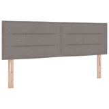 Box Spring Bed With Mattress Taupe 140X190 Cm Fabric,  Headboard Lines Design Taupe 140 Cm Fabric