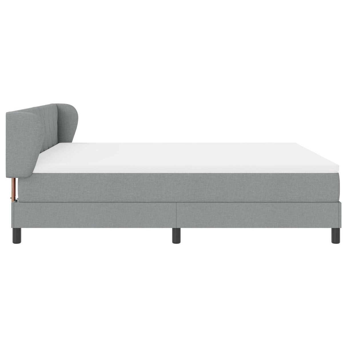 Box Spring Bed With Mattress Light Grey 180X200 Cm Fabric