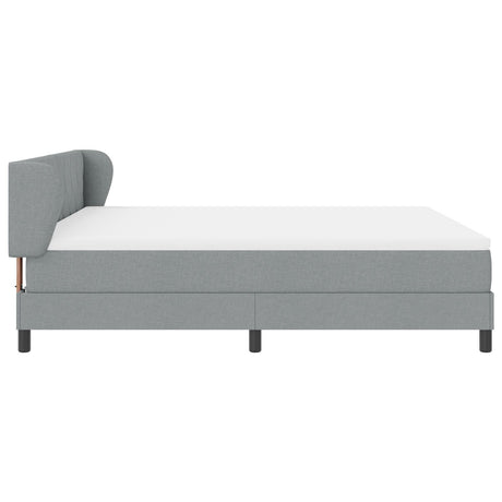 Box Spring Bed With Mattress Light Grey 180X200 Cm Fabric