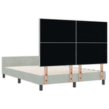 Bed Frame Light Grey 160X200 Cm Velvet