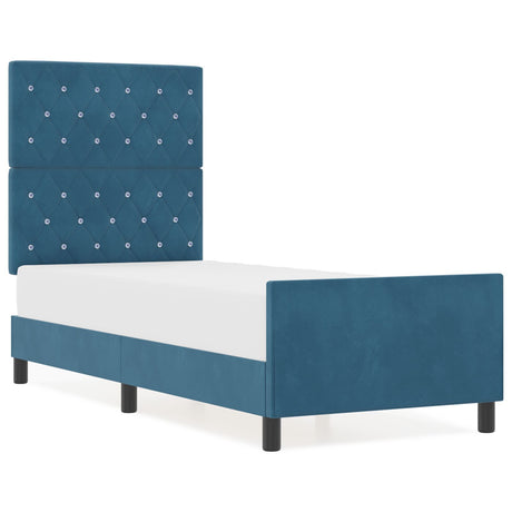 Bed Frame Dark Blue 80X200 Cm Velvet