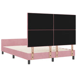 Bed Frame Pink 140X190 Cm Velvet
