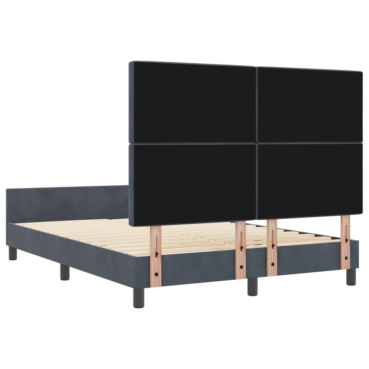 Bed Frame Dark Grey 160X200 Cm Velvet