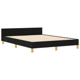 Black Fabric Bed Frame 140X190 Cm