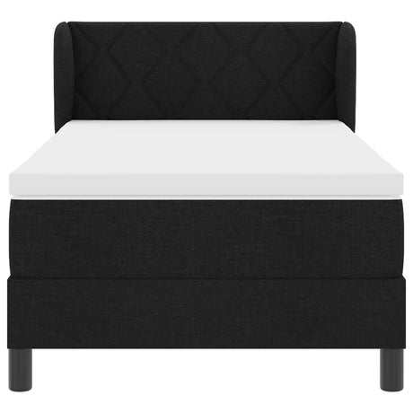 Box Spring Bed With Mattress Black 90X190 Cm Fabric
