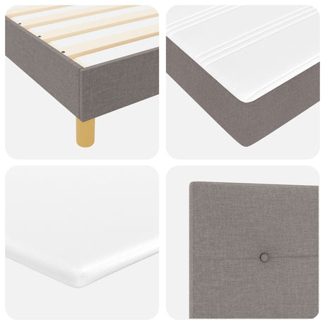 Box Spring Bed With Mattress Taupe 80X200 Cm Fabric