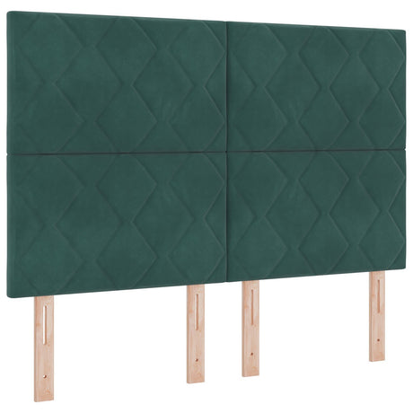 Bed Frame Dark Green 140X190 Cm Velvet