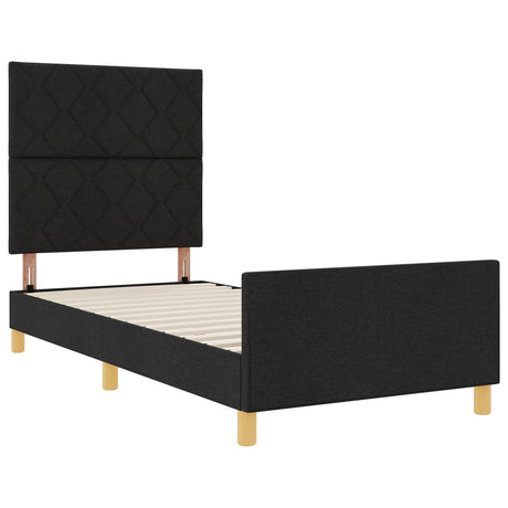 Bed Frame Black 90X200 Cm Fabric