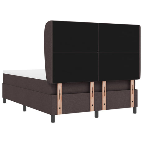 Box Spring Bed With Mattress In Dark Brown - 140X200 Cm Fabric