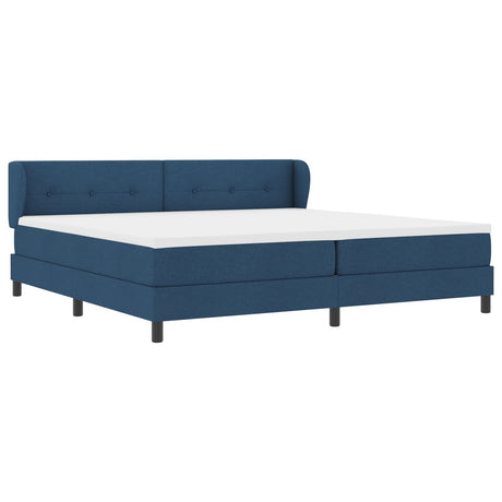 Box Spring Bed With Mattress Blue 200X200 Cm Fabric