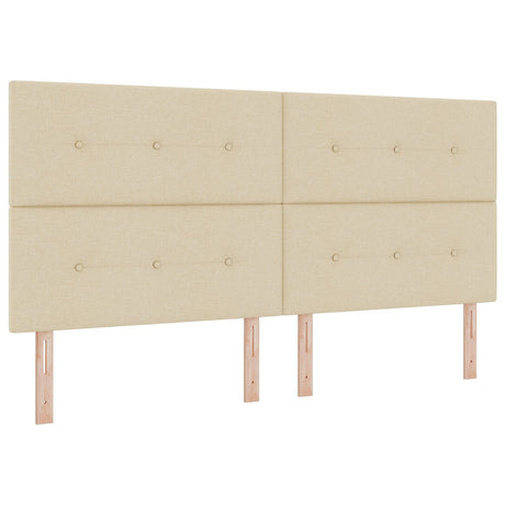 Bed Frame Cream 200X200 Cm Fabric