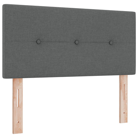 Box Spring Bed With Mattress Dark Grey 80X200 Cm Fabric,  Headboard Button Tufted Dark Grey 80 Cm Fabric