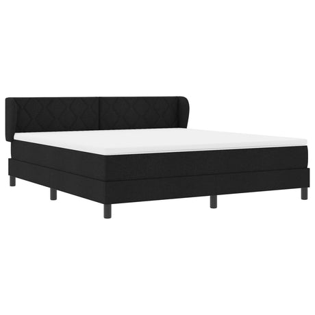 Box Spring Bed With Mattress Black 180X200 Cm Fabric