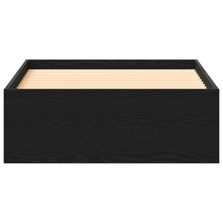 Bed Frame Black Oak 100X200 Cm Engineered Wood