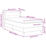 Box Spring Bed With Mattress Dark Grey 80X200 Cm Fabric,  Headboard Button Tufted Dark Grey 80 Cm Fabric