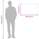 Kitchen Backsplash Light Grey 80X50X0.6 Cm Tempered Glass