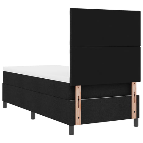 Box Spring Bed With Mattress & Led Black 90X190 Cm Fabric