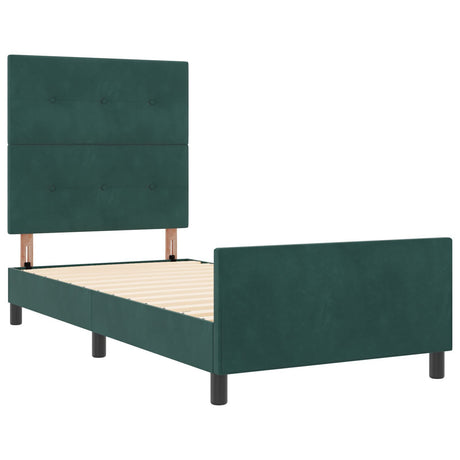 Bed Frame Dark Green 90X190 Cm Velvet